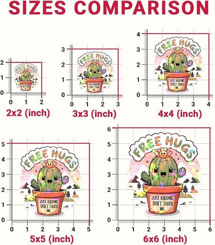 (3Pcs) Cactus Vinyl Sticker, Funny Free Hugs Just Kidding Don't Touch Me Sticker, Cactus Sticker, Introvert Stickers Cactus Car Accessories -Stickers for Laptop Water Bottle Phone Car Helmet 3" in Saudi Arabia