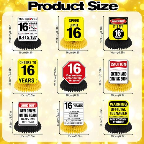 Funny 40th Birthday Decorations 9Pcs 40th Birthday Honeycomb Centerpieces for Adults 40 Years Old Party Decor, Cheers to 40 Years Party Banner Table Topper Caution Logos Sign for Men Women in Kuwait