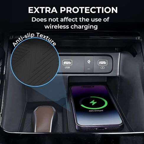 شحن لاسلكي حصيرة واقية لـ Subaru Crosstrek/Impreza 2025 2024 ، Cender Console Insole Inconsories Cilicone Anti-Slip Wireless Charger Pad لـ 24 25 25 Crosstrek/Impreza ، Black in Kuwait