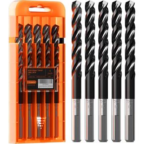 CROSSTAR M35 بتات حفر الكوبالت مجموعة من المعادن والفولاذ المقاوم للصدأ-21pcs التيتانيوم الألمنيوم المطلي بالنيتريد المغلفة (tialn) ، تصميم ثلاثة فلاوت ، 1/16 "-1/2" بتات معدنية in Kuwait