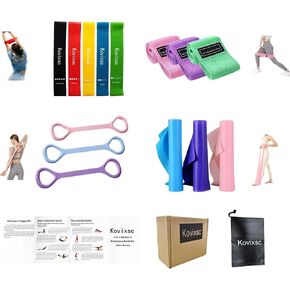 Resistance Band Set for Women, Loop Fabric Resistance Bands for Working Out, Figure 8 Resistance Band for Back, Flat Bands for Exercise for Physical Therapy, Strength Training in Saudi Arabia