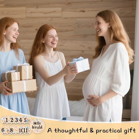 Baby Monthly Milestone Cards-13 علامات مرتبة خشبية على الوجهين على الوجهين مع تصميمات الدب والنجوم ، وبطاقات إعلان الولادة الصغيرة الدببة لدعائم الصور (0-12 شهرًا) ، وتوقيع الطفل الجديد دش الطفل in Kuwait