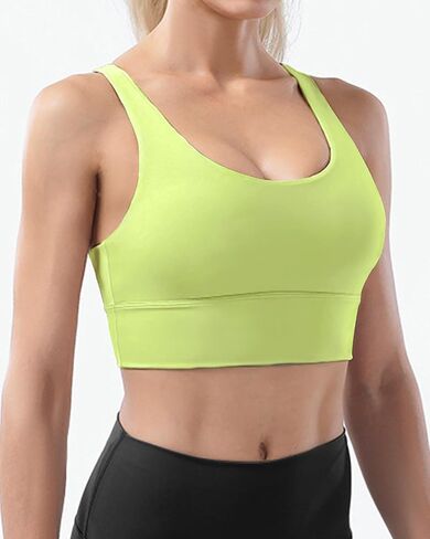 Ama Larsi High Impact Strappy Sports Bra for Women Supportive Padded Crisscross Back Running Yoga Workout Bra in Kuwait