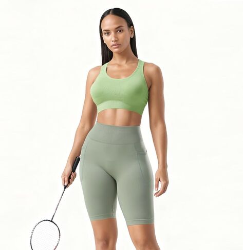 Sports Bras for Women Pack Racerback High Support Bras with Adjustable Straps-Padded Seamless Yoga Bra in Saudi Arabia
