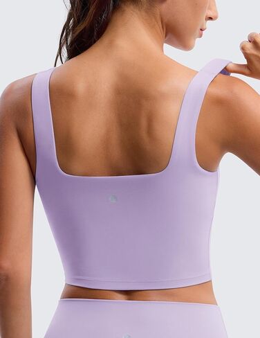BAYDI Clouduxi Square Neck Sports Bras for Women - Padded Workout Tops with Built-in Bra U Back Gym Yoga Crop Tank Top in Kuwait