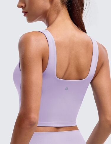 BAYDI Clouduxi Square Neck Sports Bras for Women - Padded Workout Tops with Built-in Bra U Back Gym Yoga Crop Tank Top in Kuwait
