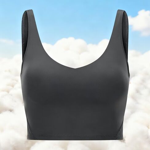 Women's Longline Wirefree Padded Sports Bra - Gym Yoga Running Support in Saudi Arabia