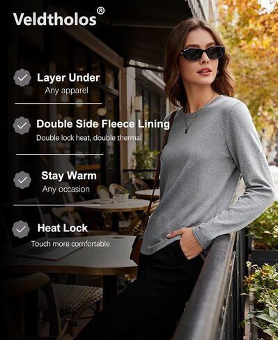 5 Pack Women's Thermal Shirts Fleece Lined Long Sleeve Underscrub Tops Base Layer Thermal Underwear for Winter Cold Weather in Saudi Arabia