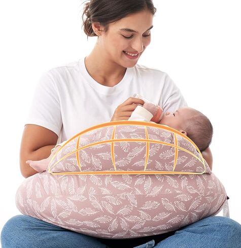 وسادة التمريض الأصلية Momcozy - Plus Size Feeding Pillow | الرضاعة الطبيعية ، تغذية الزجاجة ، دعم الطفل | مع حزام الخصر القابل للتعديل وغطاء القطن القابل للإزالة ، وردي in Saudi Arabia