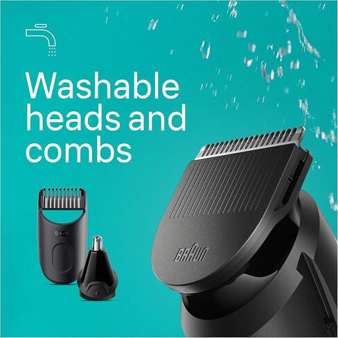 Braun All-in-One Style Kit Series 3 3460, 6-in-1 Trimmer for Men with Beard Trimmer, Ear & Nose Trimmer, Hair Clippers & More, Ultra-Sharp Blade, 40 Length Settings, Washable in Saudi Arabia