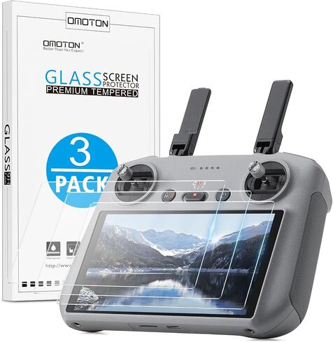OMOTON 3 Pack Screen Protector for DJI RC Pro 2 Controller, Tempered Glass Screen Protector with Easy Installation for DJI Mavic 4 pro Remote Controller Accessories, HD Clear/Sensitive Touch in Saudi Arabia