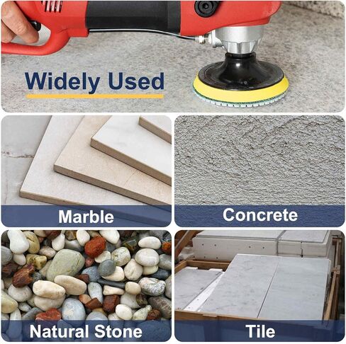 HARFINGTON Diamond Sponge Polishing Pads 4" Dia 300 Grit Emery Sand Fiber Polishing Pad Wet Use Buffing Pad for Stone Concrete Marble Grinder Polisher Buffing Wheel, Orange Brown in Saudi Arabia