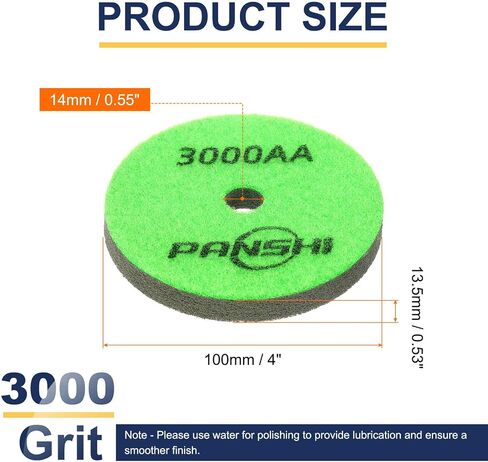 HARFINGTON Diamond Sponge Polishing Pads 4" Dia 300 Grit Emery Sand Fiber Polishing Pad Wet Use Buffing Pad for Stone Concrete Marble Grinder Polisher Buffing Wheel, Orange Brown in Saudi Arabia