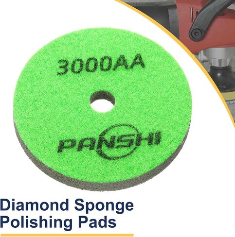 HARFINGTON Diamond Sponge Polishing Pads 4" Dia 300 Grit Emery Sand Fiber Polishing Pad Wet Use Buffing Pad for Stone Concrete Marble Grinder Polisher Buffing Wheel, Orange Brown in Saudi Arabia