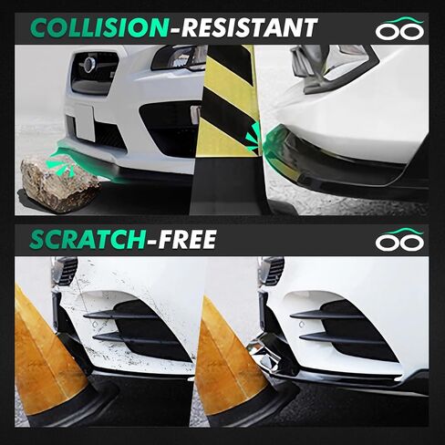 SCITOO Glossy Carbon Look Front Bumper Lip V Style Fits for 2017-2020 for Infiniti Q60 Coupe PP Front Lip Spoiler in Saudi Arabia