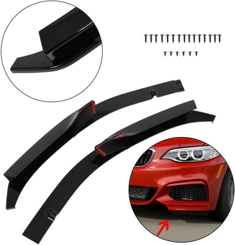 SCITOO Glossy Carbon Look Front Bumper Lip V Style Fits for 2017-2020 for Infiniti Q60 Coupe PP Front Lip Spoiler in Saudi Arabia