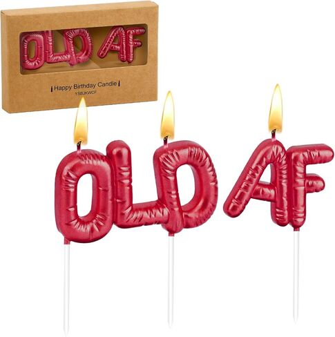 Old AF Birthday Cake Candles - Hilarious Old AF Toppers with Witty Sayings for Milestone Birthdays & Retirement Celebrations​ in Saudi Arabia