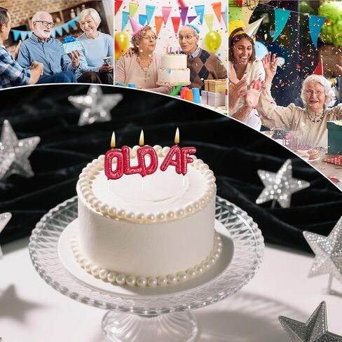 Old AF Birthday Cake Candles - Hilarious Old AF Toppers with Witty Sayings for Milestone Birthdays & Retirement Celebrations​ in Saudi Arabia