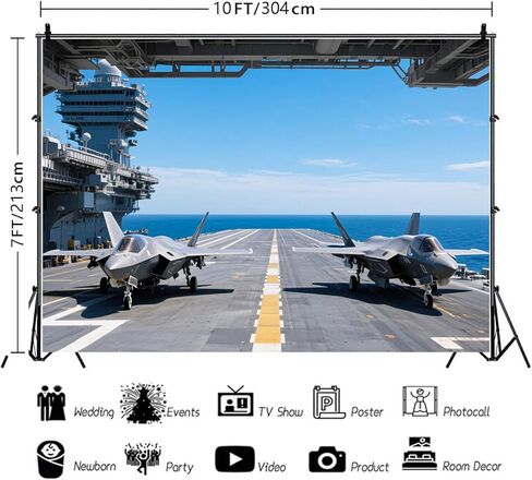 حاملة الطائرات الخلفية Air Combat Fighter موضوع العسكرية الخلفية المقاتلة القتالية الجوية على حاملة الطائرات لزخارف الحفل in Kuwait