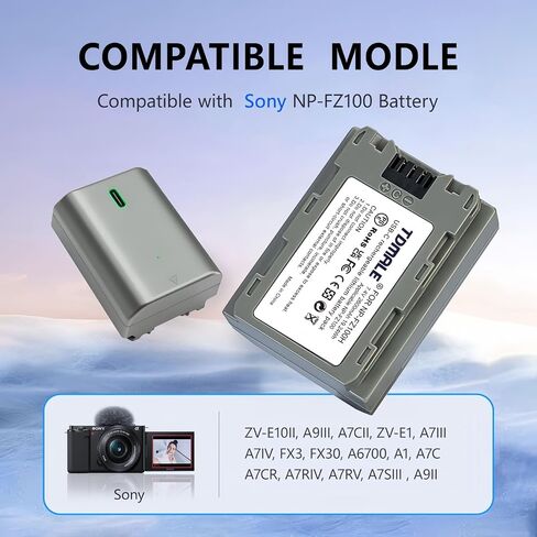 1-Pack 2600mAh Replacement Battery for LP-E6NH LP-E6N LP-E6 with Type-C Direct Charging Port Compatible with Canon EOS R R5 R6 R7 5D 6D 7D Mark II III IV, 90D 80D 70D Camera in Kuwait