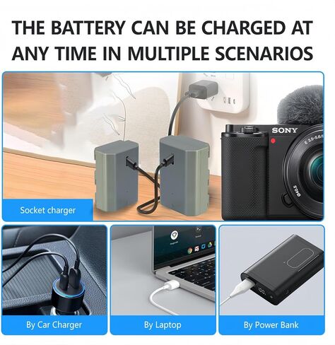 1-Pack 2600mAh Replacement Battery for LP-E6NH LP-E6N LP-E6 with Type-C Direct Charging Port Compatible with Canon EOS R R5 R6 R7 5D 6D 7D Mark II III IV, 90D 80D 70D Camera in Kuwait