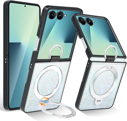 Fingic for Samsung Galaxy Z Flip 7 Case [متوافق مع MAG-Safe] [مع 360 درجة من حامل الخاتم غير المرئي قابلين للدوار in Kuwait