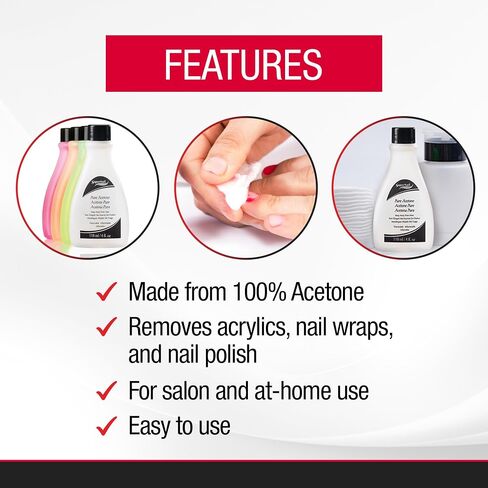 Super Nail Pure Acetone, AS SHOWN 16 Fl Oz in Kuwait