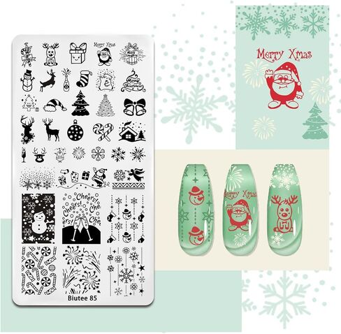 Biutee Nail Stamping Plates set 8 pcs Nail stamping polish gel 10pcs Templates with stamper Nail Art Plates set animal flower design in Saudi Arabia