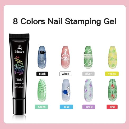 Biutee Nail Stamping Plates set 8 pcs Nail stamping polish gel 10pcs Templates with stamper Nail Art Plates set animal flower design in Saudi Arabia