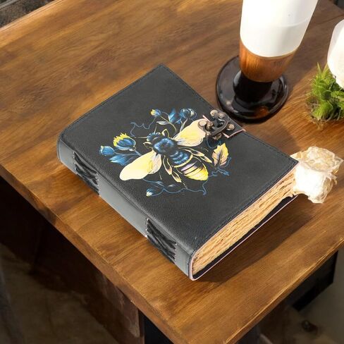مجلة جلدية أصلية عتيقة - ورقة حافة Deckle العتيقة مع قفل قفل خمر جمالية الكتابة اليومية مجلة جلدية للكتابة دفتر سفر ، مكتب ، هدية عيد الميلاد للرجال والنساء in Kuwait