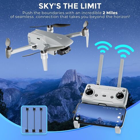Contixo F23 GPS Drone With Camera, 46 Min Flight Time, 4.5" Screen Remote, Follow Me, Waypoints, 5GHz FPV Transmission, Return to Home, Hand Gestures, Orbit Mode Foldable Drones For Teens & Adults in Kuwait
