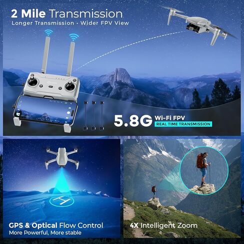 Contixo F23 GPS Drone With Camera, 46 Min Flight Time, 4.5" Screen Remote, Follow Me, Waypoints, 5GHz FPV Transmission, Return to Home, Hand Gestures, Orbit Mode Foldable Drones For Teens & Adults in Kuwait