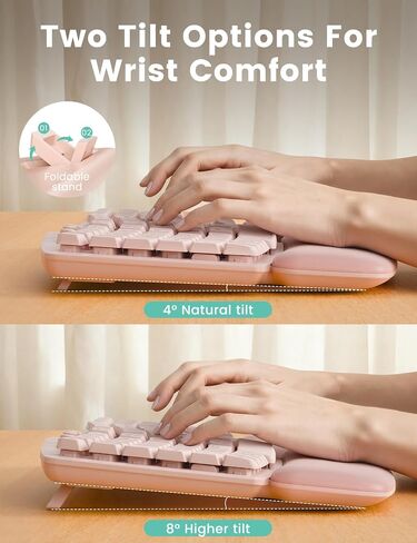 White Quiet Wireless Keyboard and Mouse Combo, 2.4G Ergonomic Wave Key Board with Cushioned Plam Rest, Full-Size Soft Typing Keyboards, 3 DPI Adjustable Silent Mouse for Computer/Laptop/Windows/Mac in Kuwait