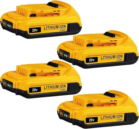 LONG FIT Replace for DEWALT 20V MAX Battery Pack, 3.0-Ah, 2-Pack, Compatible with Dewalt DCB200 DCD DCF DCG Series Cordless Power Tools in Kuwait