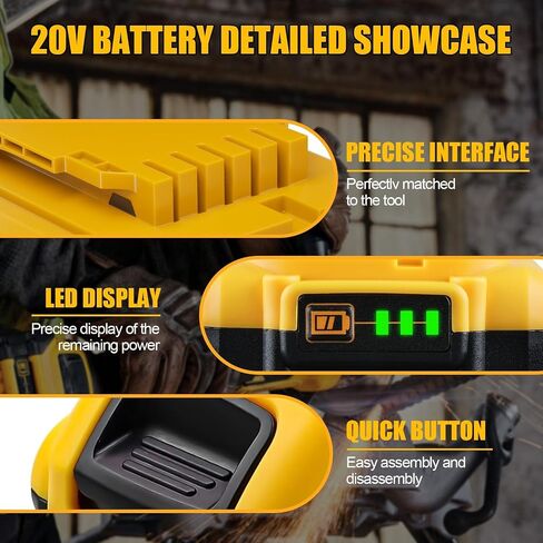 LONG FIT Replace for DEWALT 20V MAX Battery Pack, 3.0-Ah, 2-Pack, Compatible with Dewalt DCB200 DCD DCF DCG Series Cordless Power Tools in Kuwait