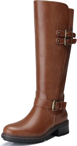 Women's Knee High Boots: Round Toe Zipper Motorcycle Riding Boots | Low Block Heel Tall Boots for Fall Winter, Comfortable for All-Day Wear, Stylish Walking & Travel Shoes 2026 Size 6-11 in Saudi Arabia