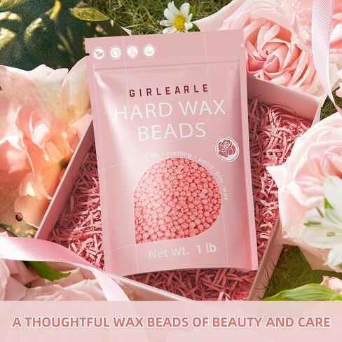 Hard Wax Beads, 1lb Wax Beans for Hair Removal Sensitive Skin with Rose Formula, Perfect for Full Body, Facial, Brazilian Bikini, and Legs at Home Wax Refill for Women Men (pink) in Saudi Arabia