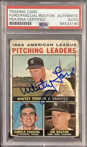 y Ford موقعة 1964 Topps # 4 بطاقة البيسبول Pascual Bouton Auto HOF PSA/DNA - بطاقات البيسبول الموقعة in Saudi Arabia