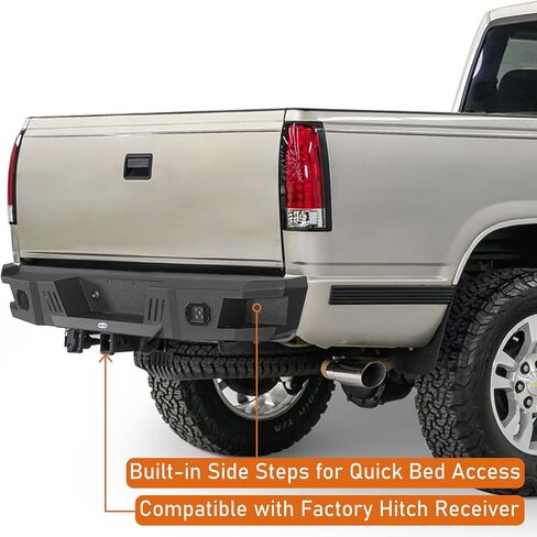 Hooke Road Front Bumper for 1988-1998 Chevy Silverado C/K & GMC Sierra 1500 2500 3500, Off-Road Rock Crawler w/Winch Plate, D-ring Mounts & Bull Bar in Saudi Arabia