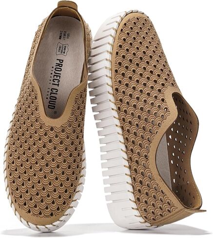 Project Cloud Platform Loafers for Women - Lightweight Spring Shoes for Women - Slip-On Casual Shoes - Non Slip Fashion Sneakers - Leather Insole Womens Footwear (Daffodil, Black, 6.5) in Saudi Arabia