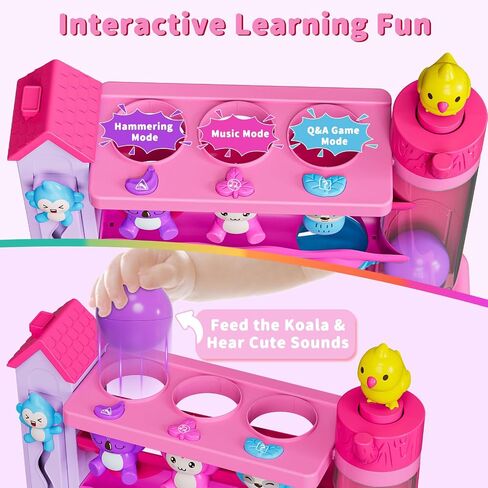 Hammer Montessori Toddler Toys, Interactive Musical Toy for 1-2 Year Old Boys & Girls,STEM Educational Toy with English & Spanish, for Ages 6-9,9-12,12-18,18-24+ Months in Kuwait