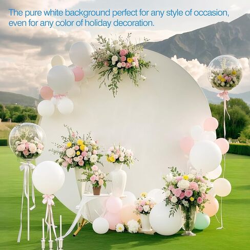 8ft circle Arch Backdrop Stand for Fories ، round Balloon Arch Stand Stand مع قاعدة ، أقواس الزفاف الذهبية المعدنية ، إطار ثقيل للاحتفال باحتفال استحمام الطفل جنس الحفلات. in Kuwait