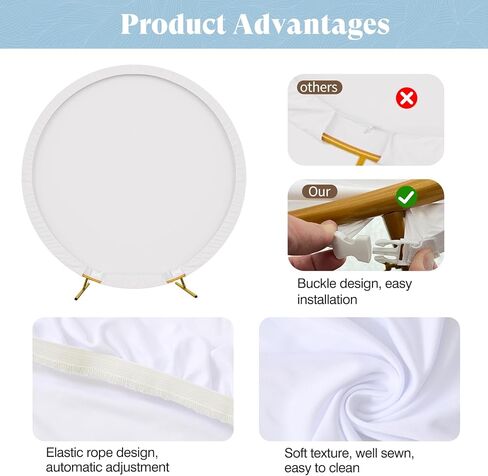 8ft circle Arch Backdrop Stand for Fories ، round Balloon Arch Stand Stand مع قاعدة ، أقواس الزفاف الذهبية المعدنية ، إطار ثقيل للاحتفال باحتفال استحمام الطفل جنس الحفلات. in Kuwait