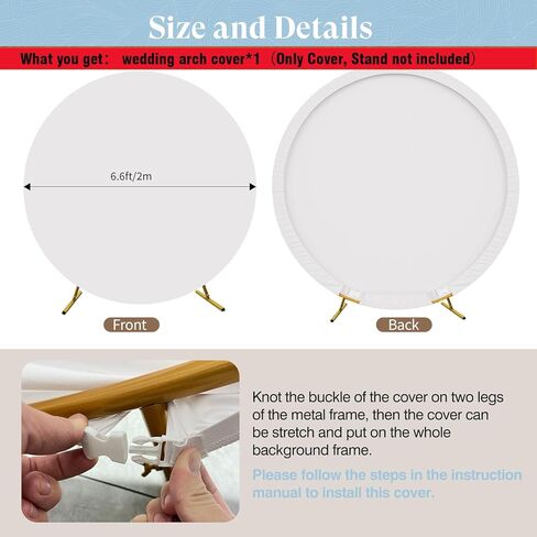 8ft circle Arch Backdrop Stand for Fories ، round Balloon Arch Stand Stand مع قاعدة ، أقواس الزفاف الذهبية المعدنية ، إطار ثقيل للاحتفال باحتفال استحمام الطفل جنس الحفلات. in Kuwait