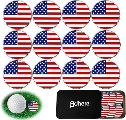 Adhere Golf Ball Markers Unique Designs Logo Enamel A Premium Golf Accessories Assorted Pack of 12 in Saudi Arabia