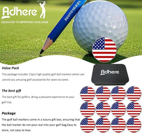 Adhere Golf Ball Markers Unique Designs Logo Enamel A Premium Golf Accessories Assorted Pack of 12 in Saudi Arabia