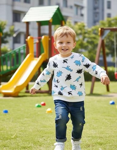 Renotemy Infant Baby Boy Clothes winter Toddler Denim Outfits Pullover Sweatshirt Jeans Pants Little Boys Clothing in Saudi Arabia