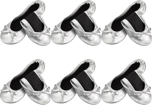 Jecery 6 Pairs Bridesmaid Foldable Flats, Bridesmaid Proposal Gifts | with Bag, for Wedding Guests, Wedding Ballerina Slippers, for Women Ballet Shoes Bachelorette Bridal Shower Party Favor in Kuwait