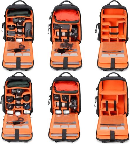 Camera backpack photographer, waterproof large DSLR camera backpacks for photographers large with 16-Inch Laptop Compartment, black backpack Fits drone in Kuwait