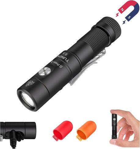 S21X Mini EDC Flashlight Rechargeable with Clip, 880 Lumens Super Bright AA Pocket Flashlight, Tactical Tail Switch & Magnet, 5 Mode Compact Light for Emergency, Outdoor, Camping(Green) in Saudi Arabia